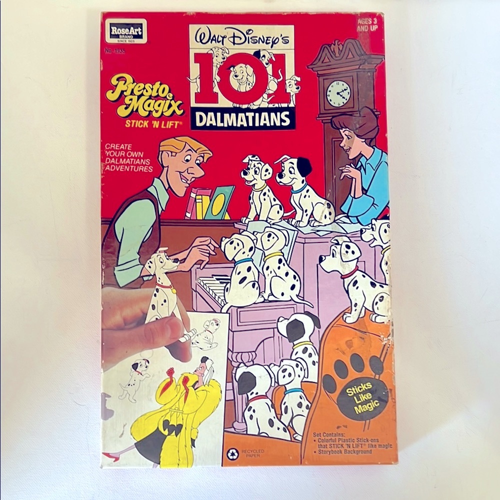 Vintage 101 Dalmatians Presto Magix Stick 'n Lift" set by Rose Art